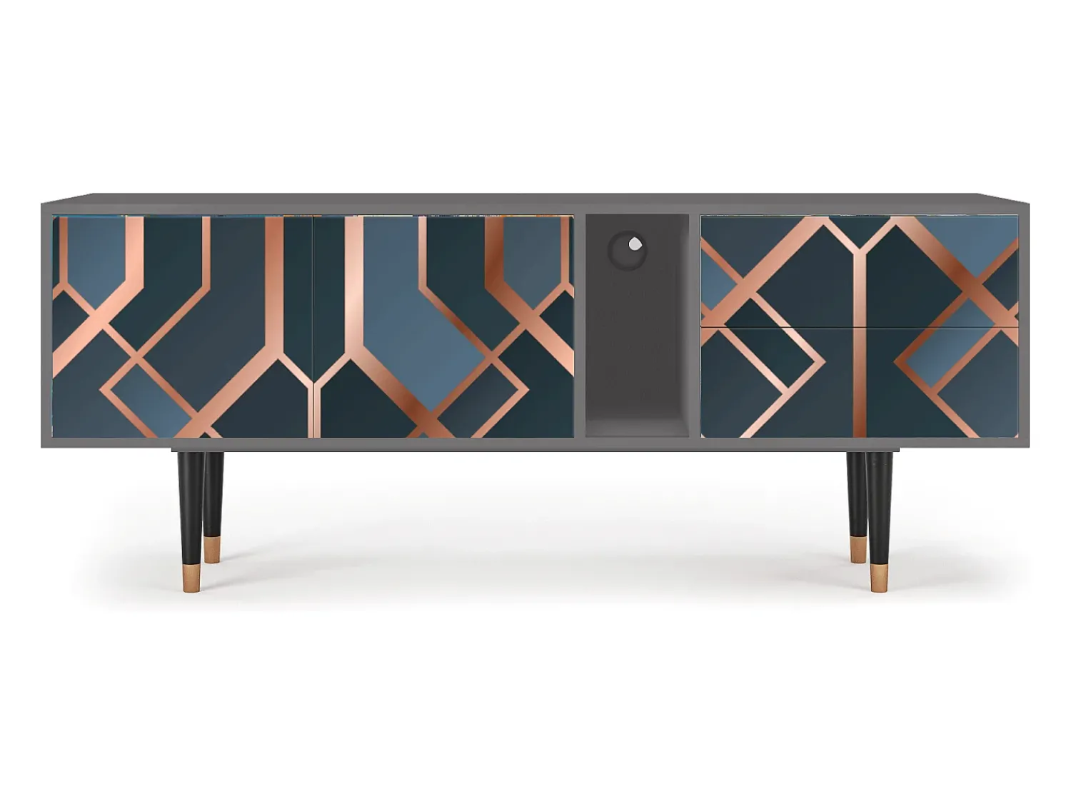 Móvel De Tv* Mueble de TV - 170х69х48 cm - T1 - Ashy 1920', Cinza Cinzento