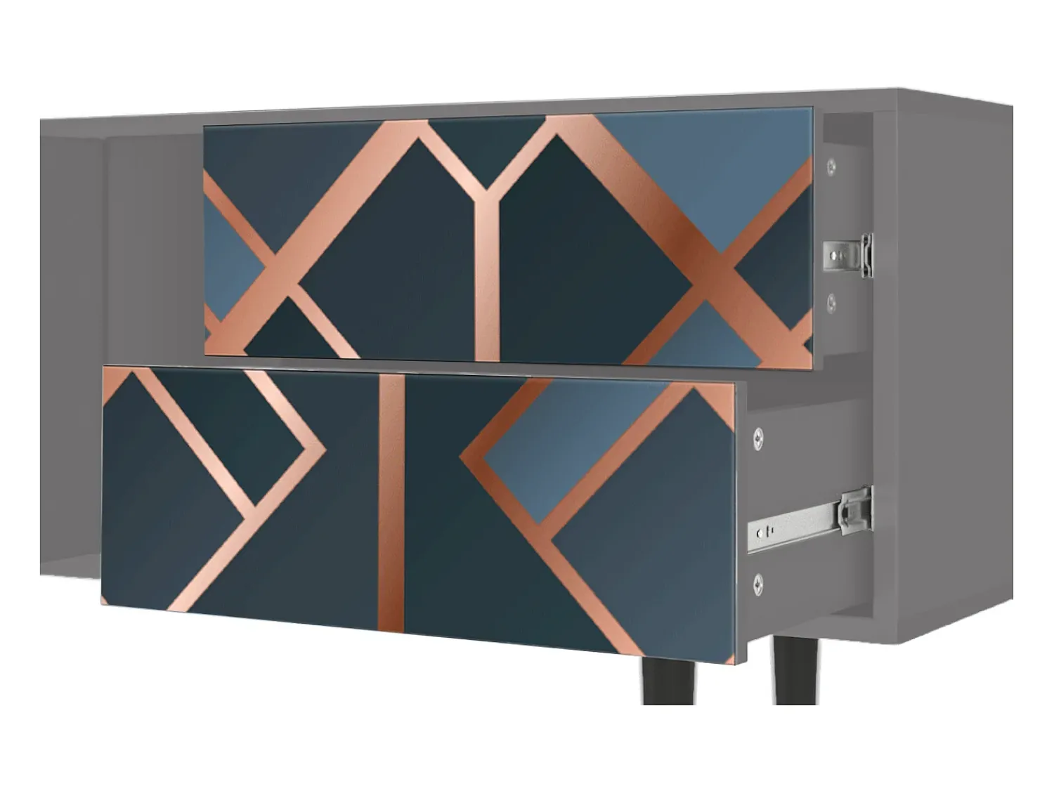 Móvel De Tv* Mueble de TV - 170х69х48 cm - T1 - Ashy 1920', Cinza Cinzento