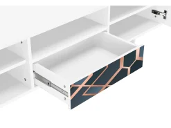 Móvel De Tv| Mueble de TV - 170х59х41 cm - T6 - Ashy 1920', Branco Bege