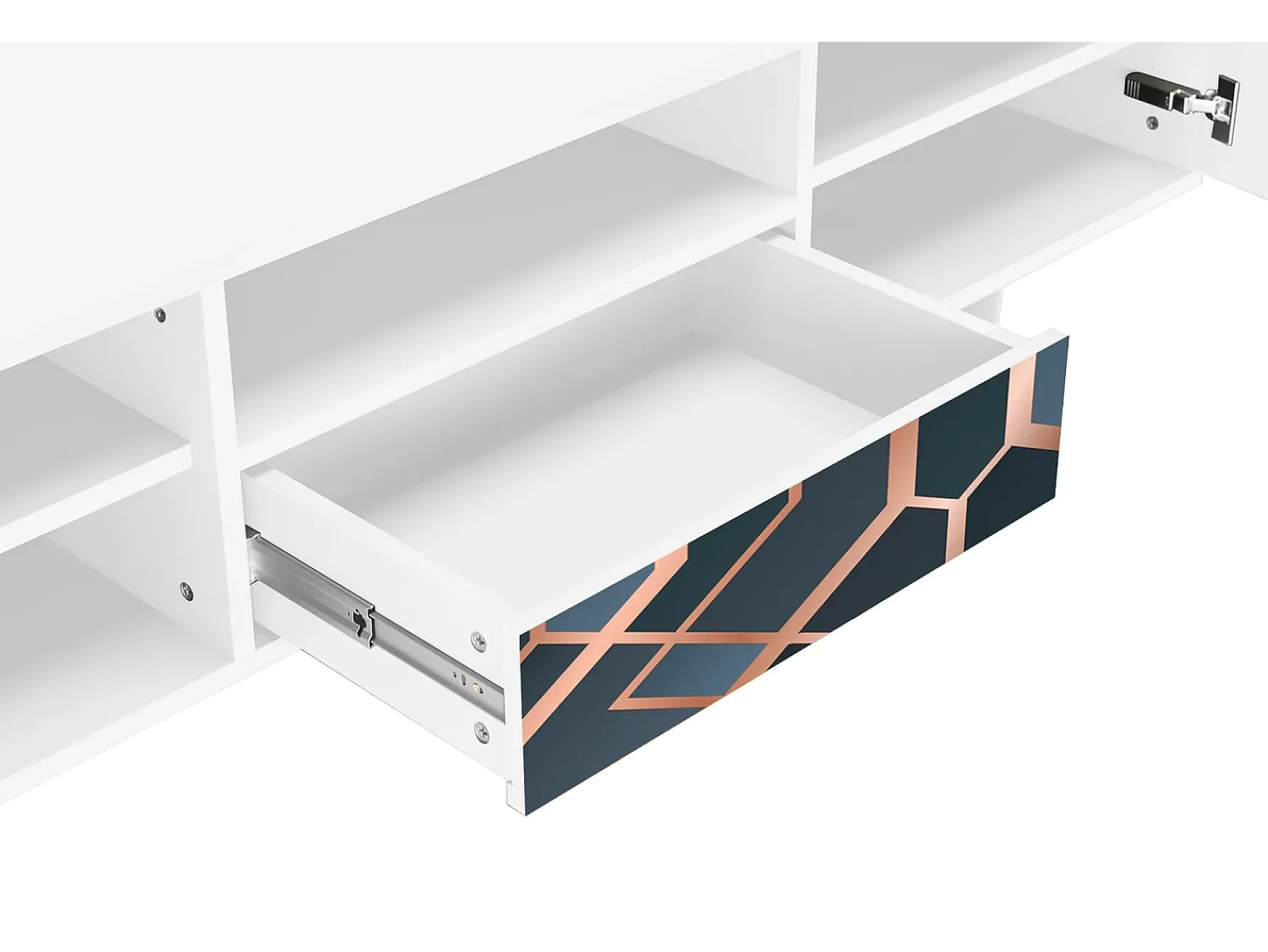 Móvel De Tv| Mueble de TV - 170х59х41 cm - T6 - Ashy 1920', Branco Bege