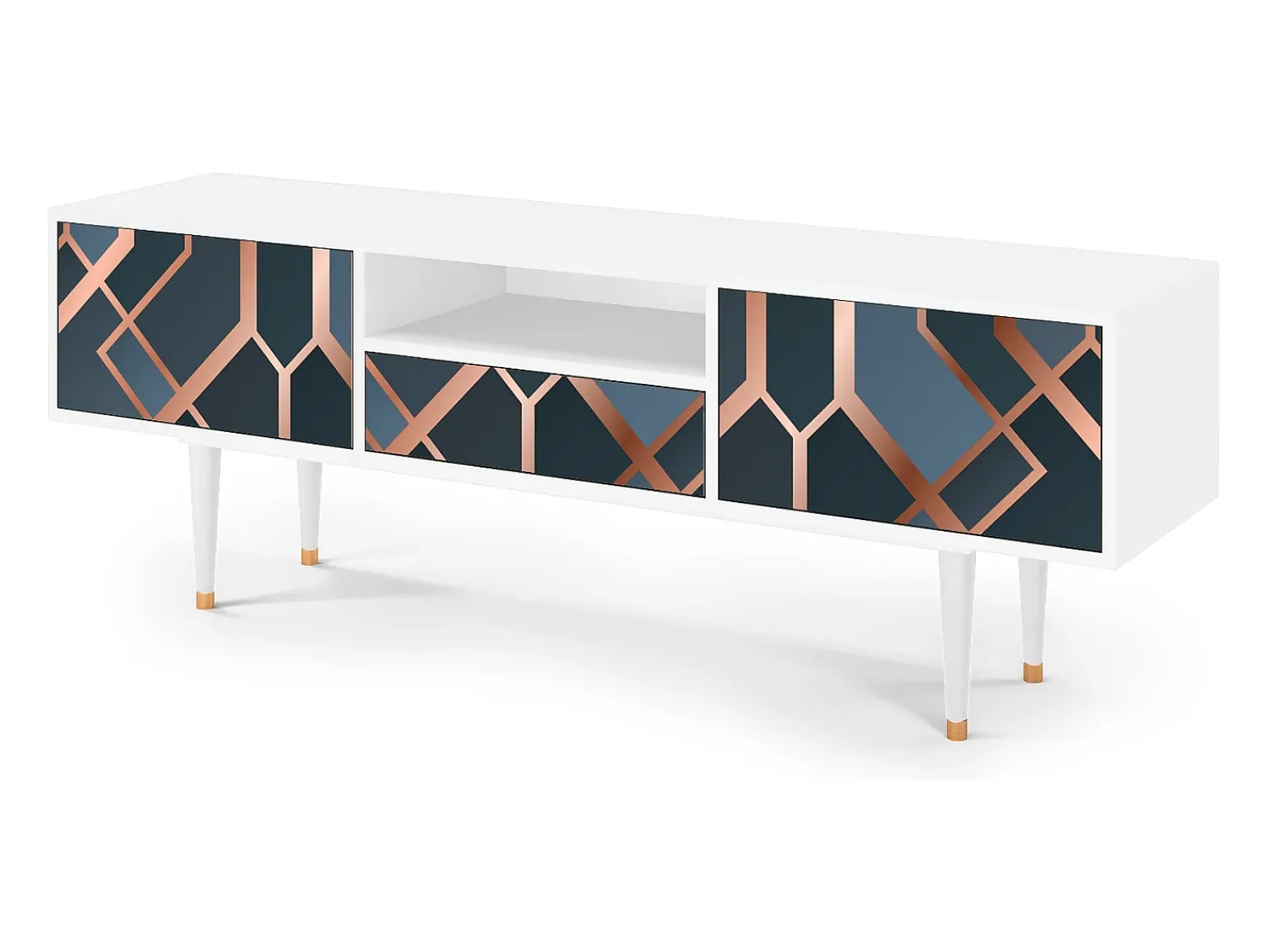 Móvel De Tv| Mueble de TV - 170х59х41 cm - T6 - Ashy 1920', Branco Bege