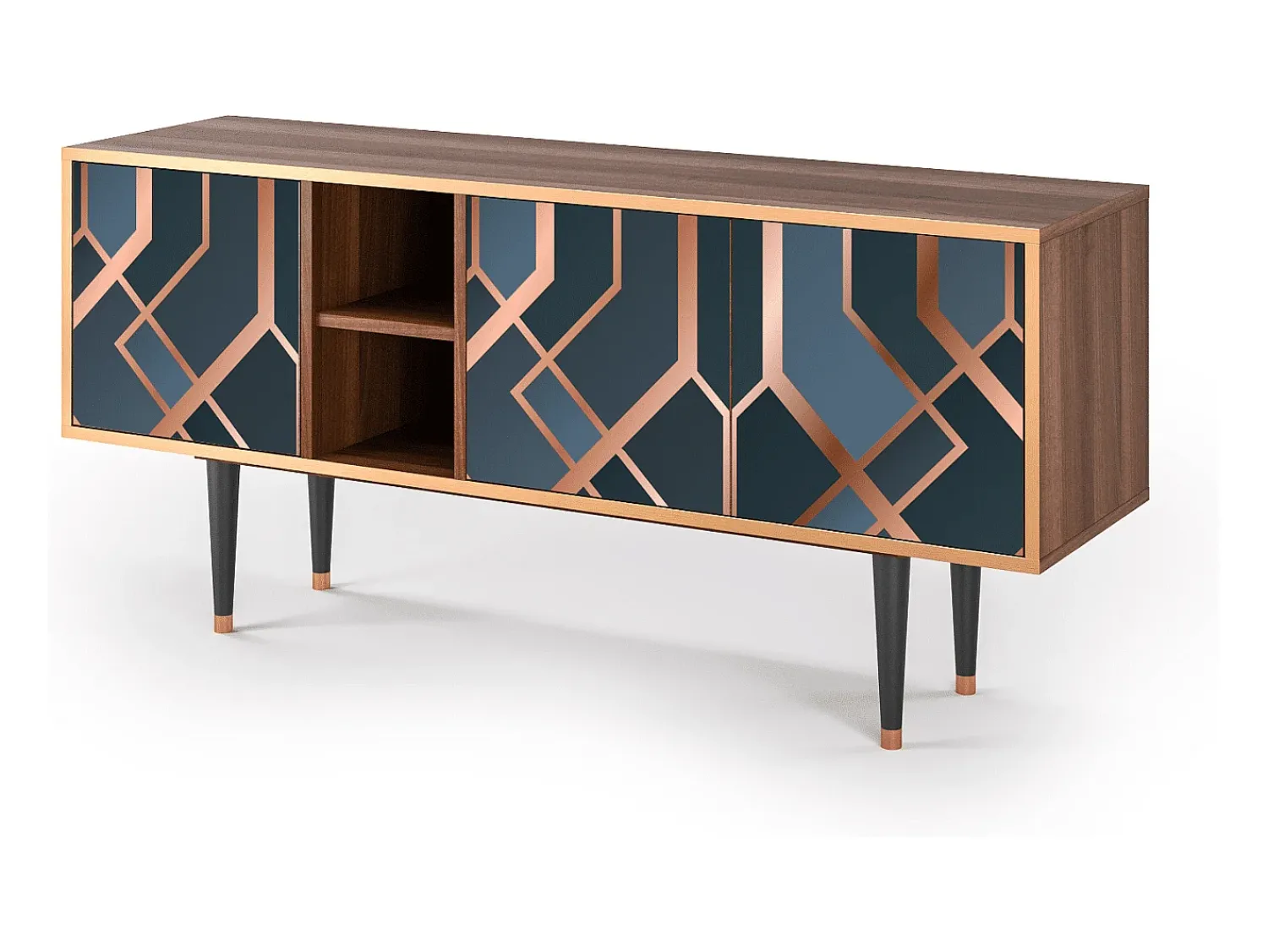 Discount Mueble de TV - 150х69х41 cm - T5 - Ashy 1920', Nogueira Castanho