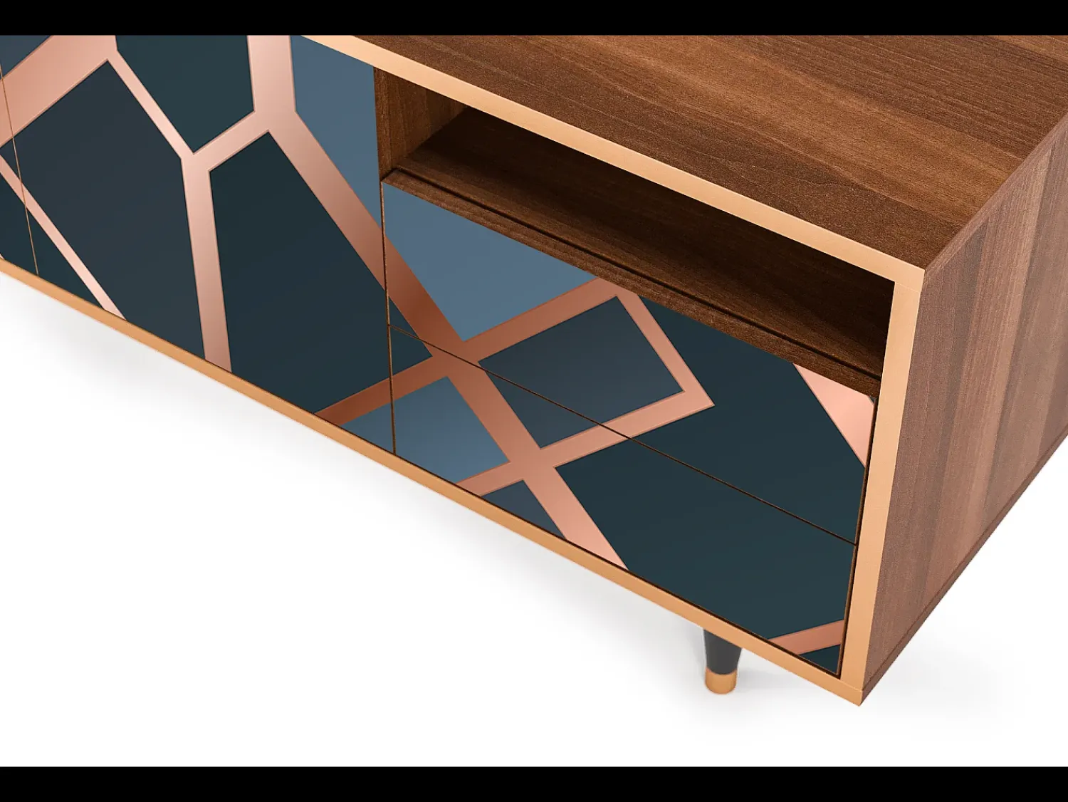 Móvel De Tv* Mueble de TV - 125х56х41 cm - T7 - Ashy 1920', Nogueira Castanho