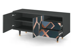 Móvel De Tv* Mueble de TV - 125х56х41 cm - T7 - Ashy 1920', Antracite Cinza antracite