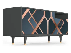 Móvel De Tv* Mueble de TV - 125х56х41 cm - T7 - Ashy 1920', Antracite Cinza antracite