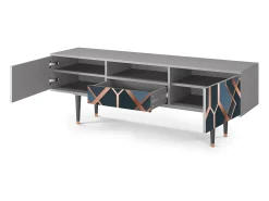 Móvel De Tv| Mueble de TV - 170х59х41 cm - T6 - Ashy 1920', Cinza Cinzento