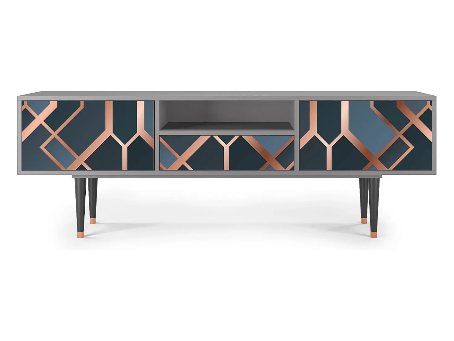 Móvel De Tv| Mueble de TV - 170х59х41 cm - T6 - Ashy 1920', Cinza Cinzento