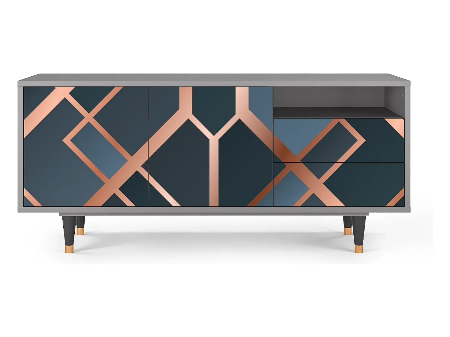 Mueble de TV - 125х56х41 cm - T7 - Ashy 1920', Cinza^ Móvel De Tv