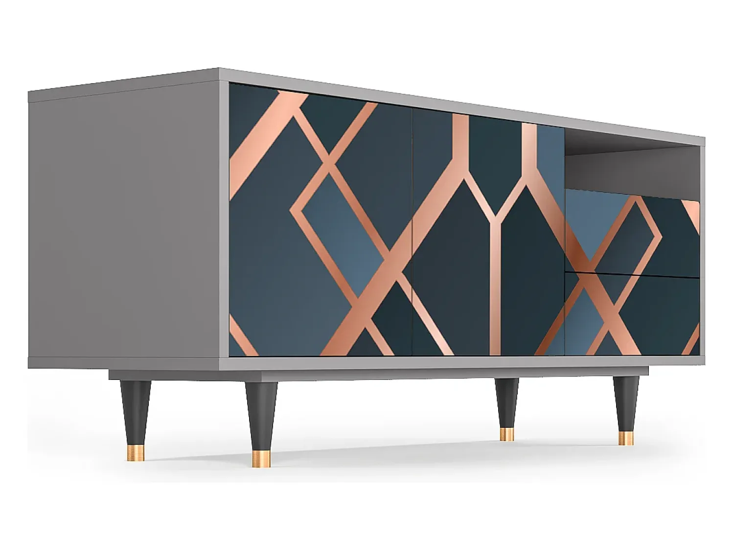 Mueble de TV - 125х56х41 cm - T7 - Ashy 1920', Cinza^ Móvel De Tv