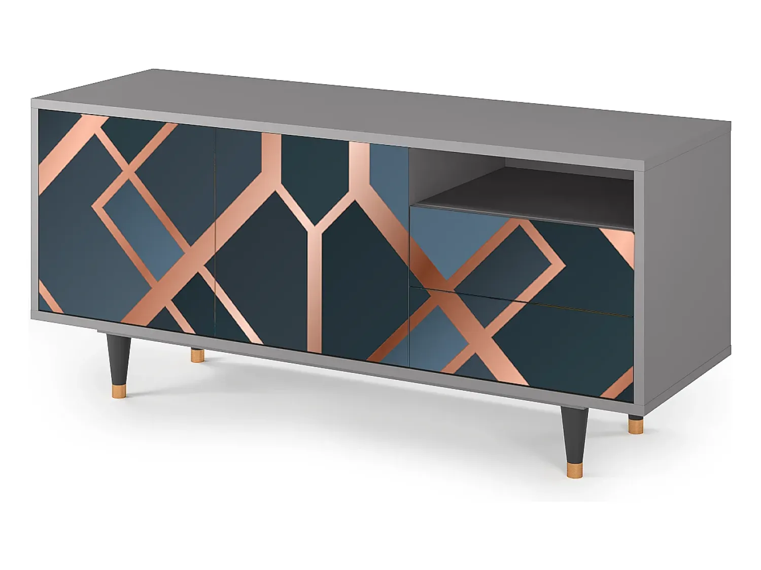 Mueble de TV - 125х56х41 cm - T7 - Ashy 1920', Cinza^ Móvel De Tv