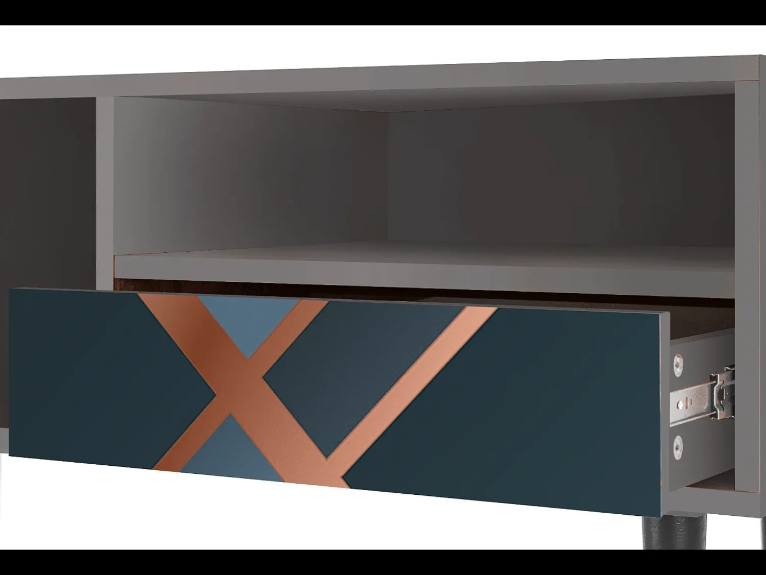 Mueble de TV - 115х59х48 cm - T3 - Ashy 1920', Cinza^ Móvel De Tv