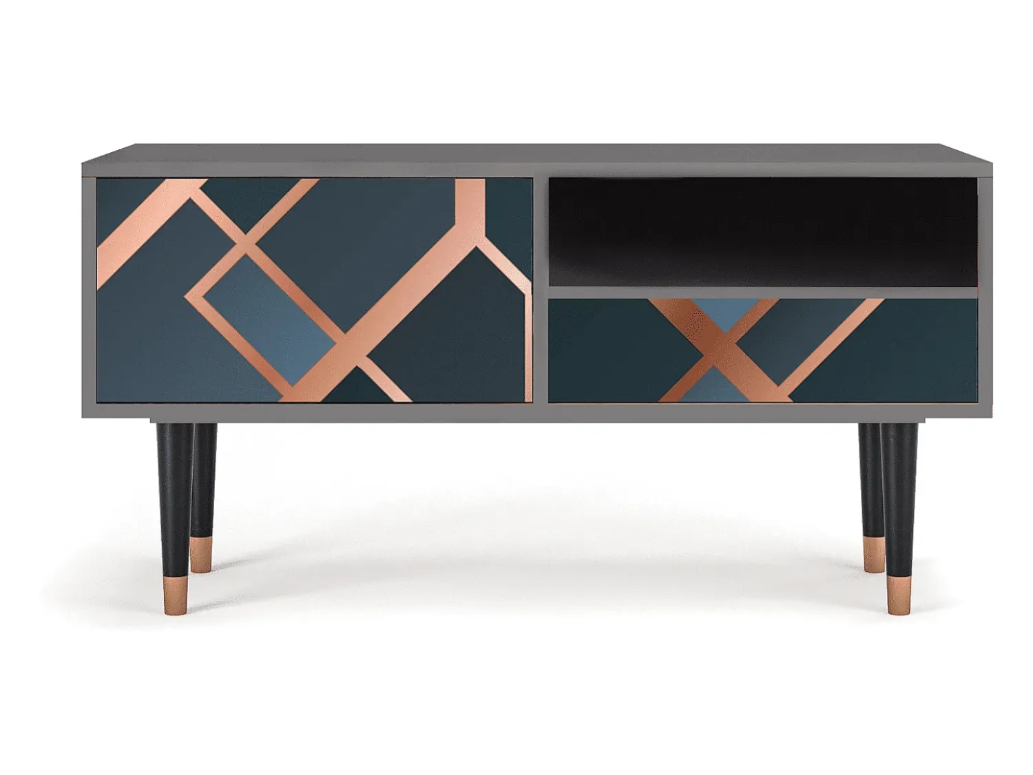 Mueble de TV - 115х59х48 cm - T3 - Ashy 1920', Cinza^ Móvel De Tv