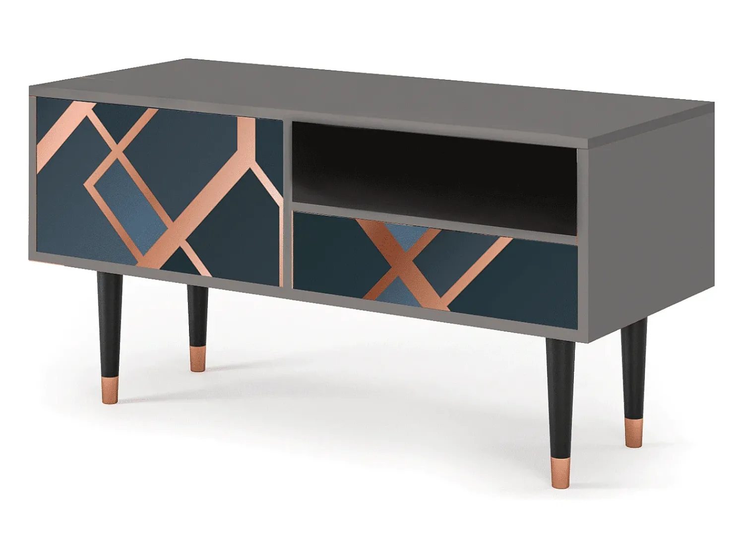 Mueble de TV - 115х59х48 cm - T3 - Ashy 1920', Cinza^ Móvel De Tv