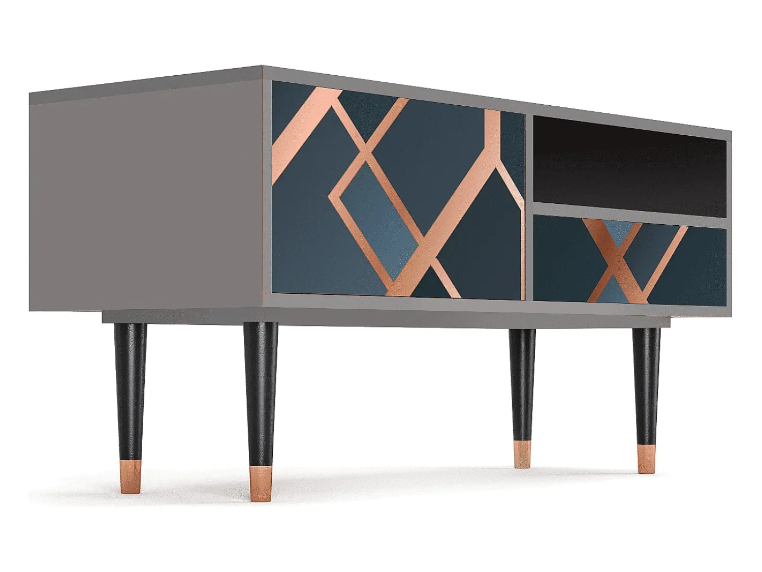 Mueble de TV - 115х59х48 cm - T3 - Ashy 1920', Cinza^ Móvel De Tv