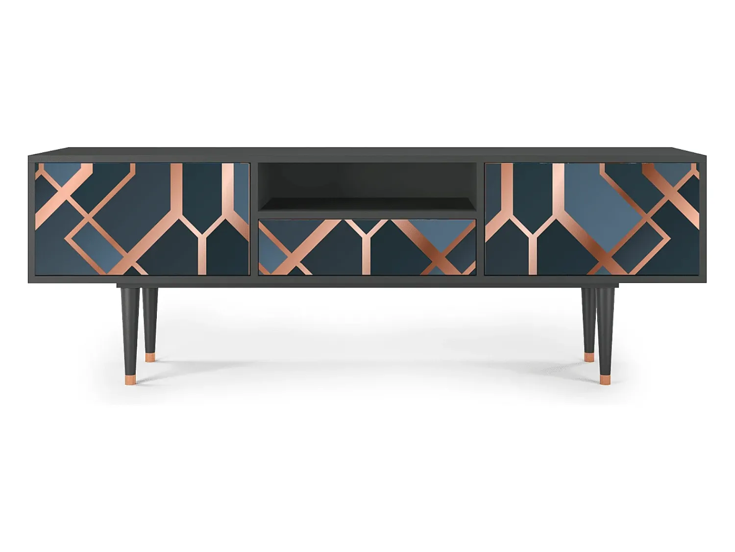 Móvel De Tv| Mueble de TV - 170х59х41 cm - T6 - Ashy 1920', Antracite Cinza antracite