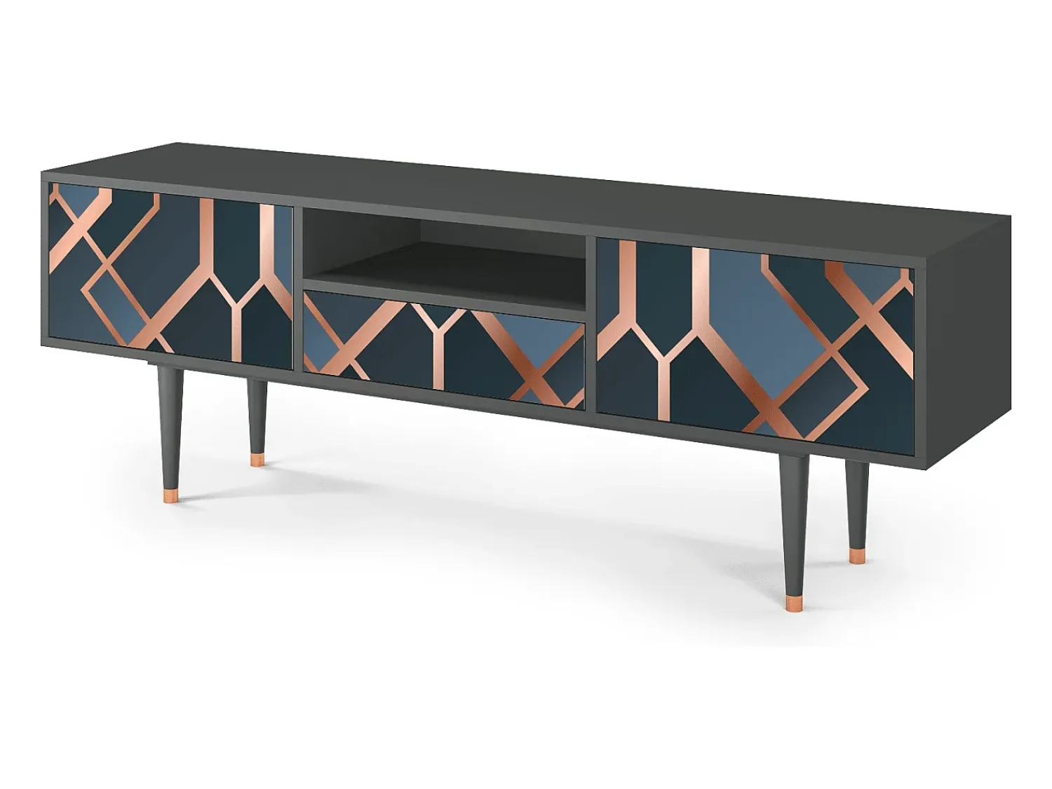 Móvel De Tv| Mueble de TV - 170х59х41 cm - T6 - Ashy 1920', Antracite Cinza antracite