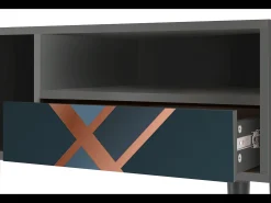New Mueble de TV - 115х59х48 cm - T3 - Ashy 1920', Antracite Cinza antracite