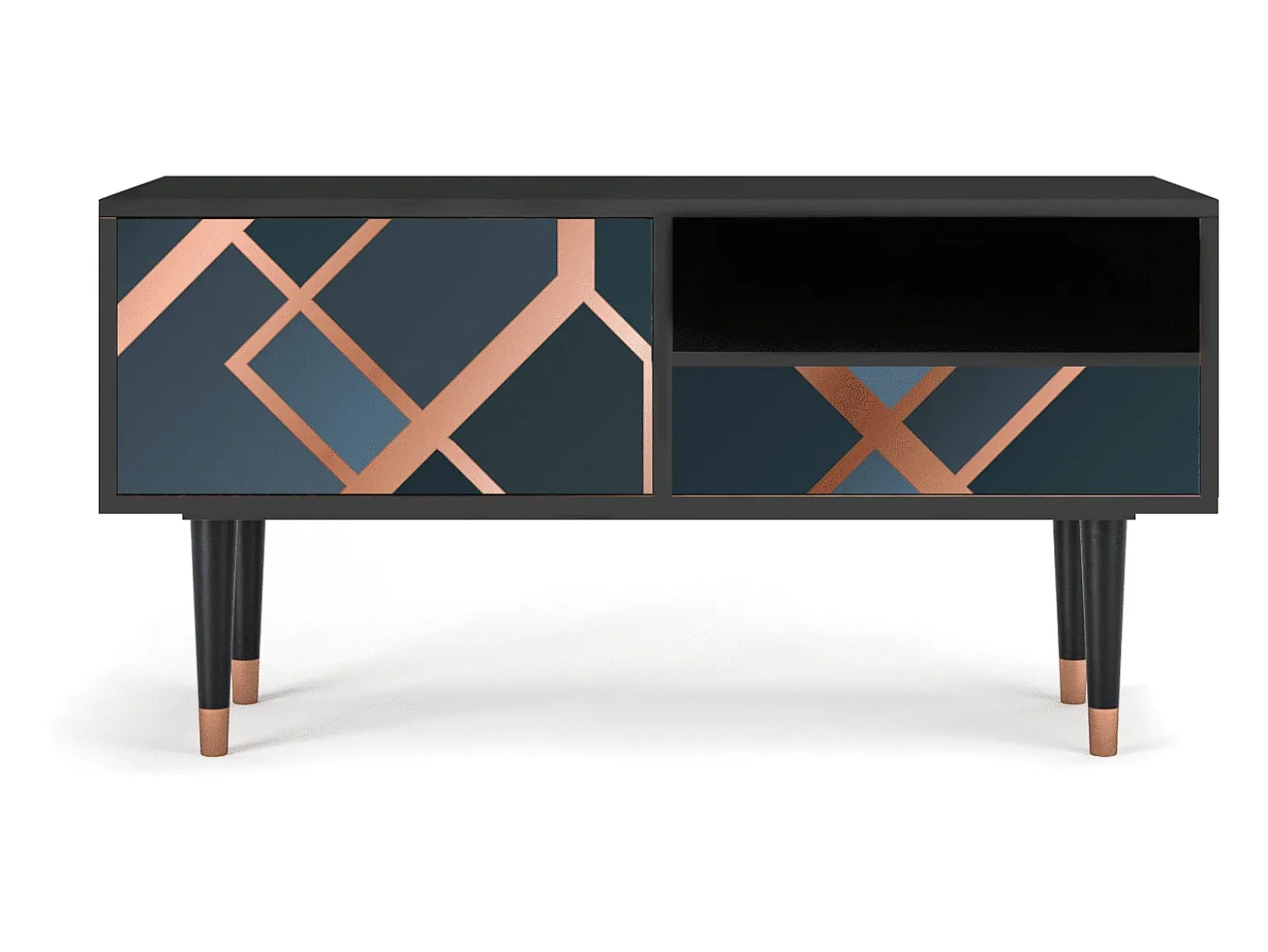 New Mueble de TV - 115х59х48 cm - T3 - Ashy 1920', Antracite Cinza antracite
