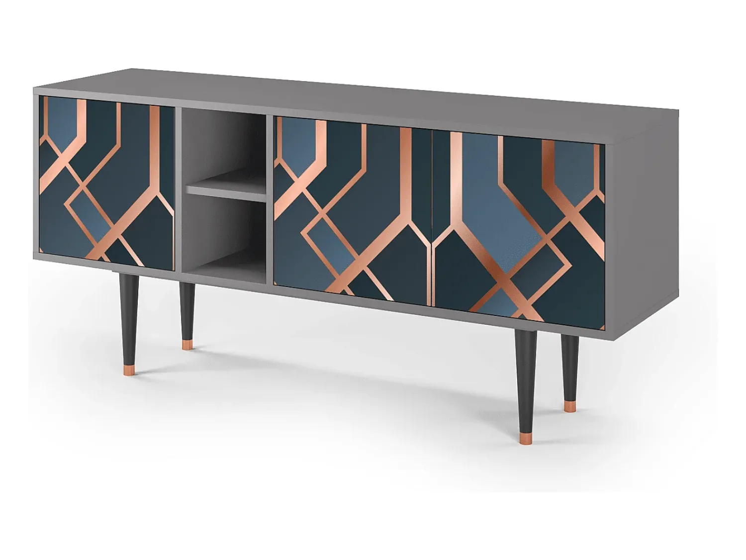 Hot Mueble de TV - 150х69х41 cm - T5 - Ashy 1920', Cinza Cinzento