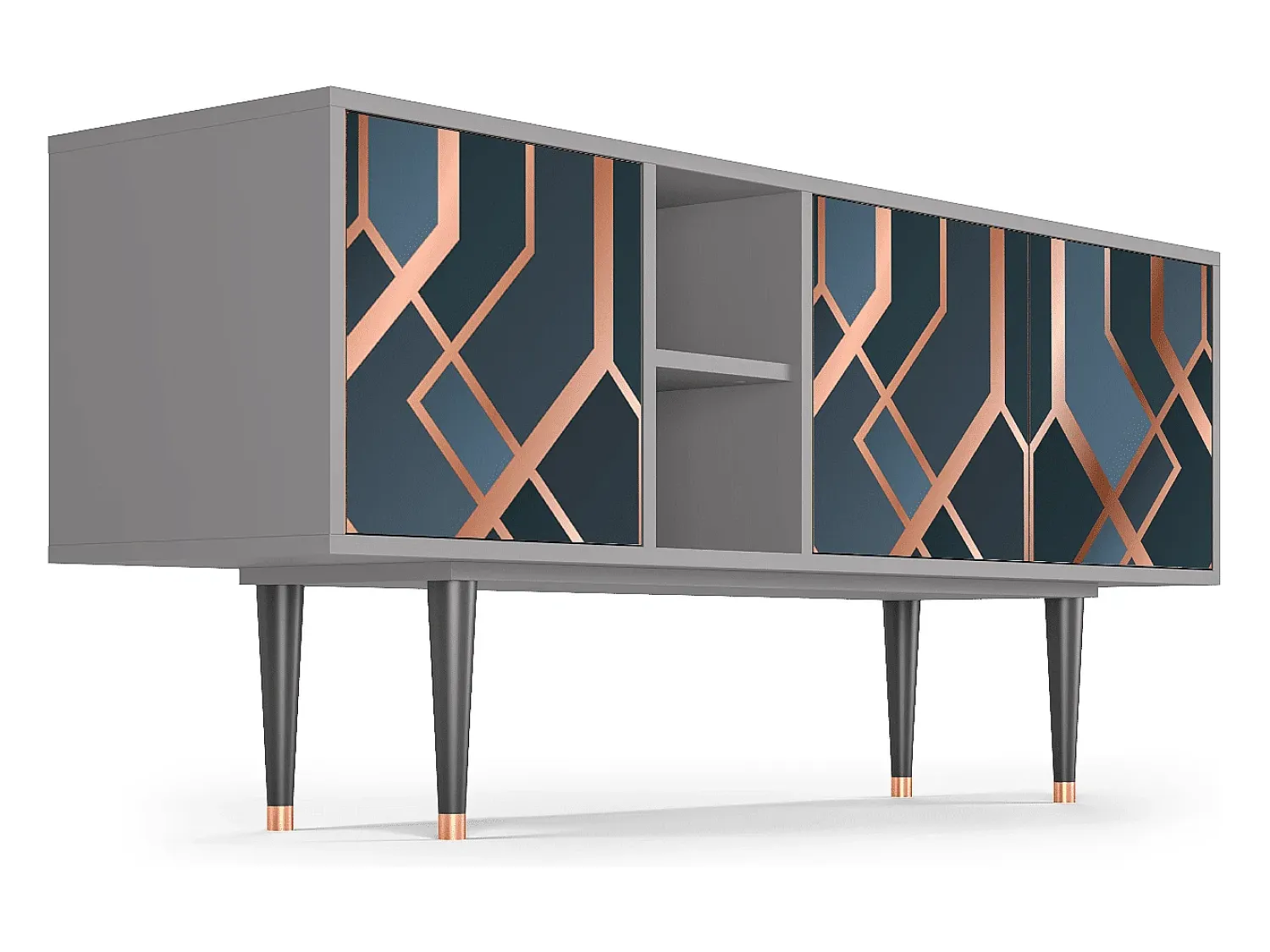 Hot Mueble de TV - 150х69х41 cm - T5 - Ashy 1920', Cinza Cinzento