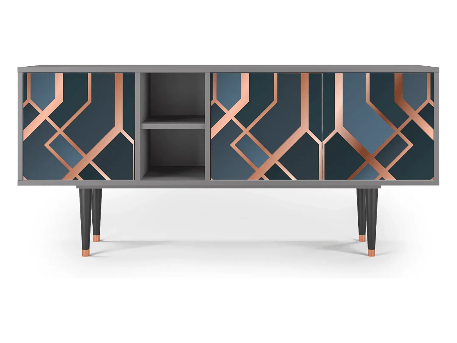 Hot Mueble de TV - 150х69х41 cm - T5 - Ashy 1920', Cinza Cinzento