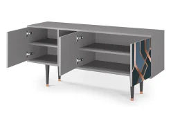 Hot Mueble de TV - 150х69х41 cm - T5 - Ashy 1920', Cinza Cinzento