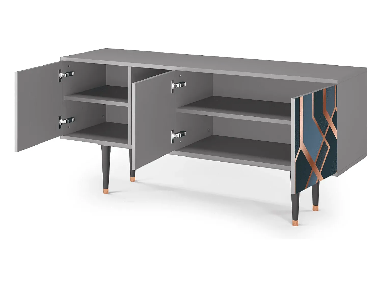 Hot Mueble de TV - 150х69х41 cm - T5 - Ashy 1920', Cinza Cinzento