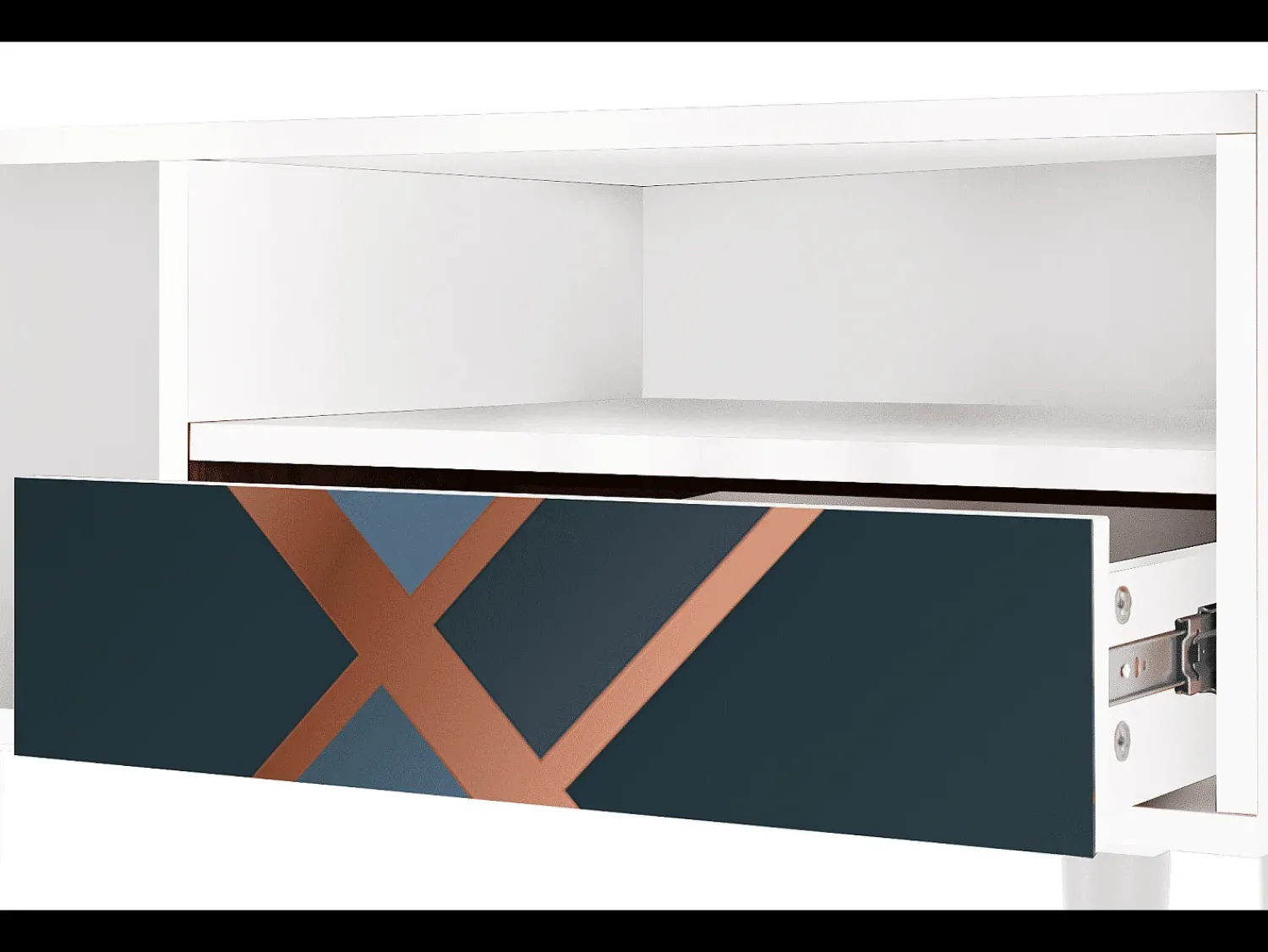 Outlet Mueble de TV - 115х59х48 cm - T3 - Ashy 1920', Branco Bege