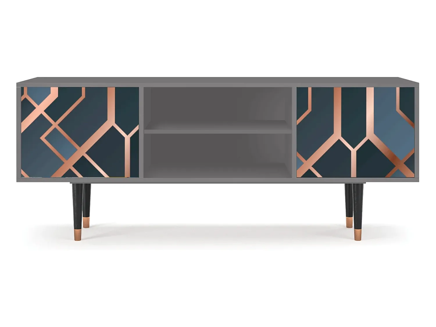 Móvel De Tv* Mueble de TV - 170х69х48 cm - T2 - Ashy 1920', Cinza Cinzento