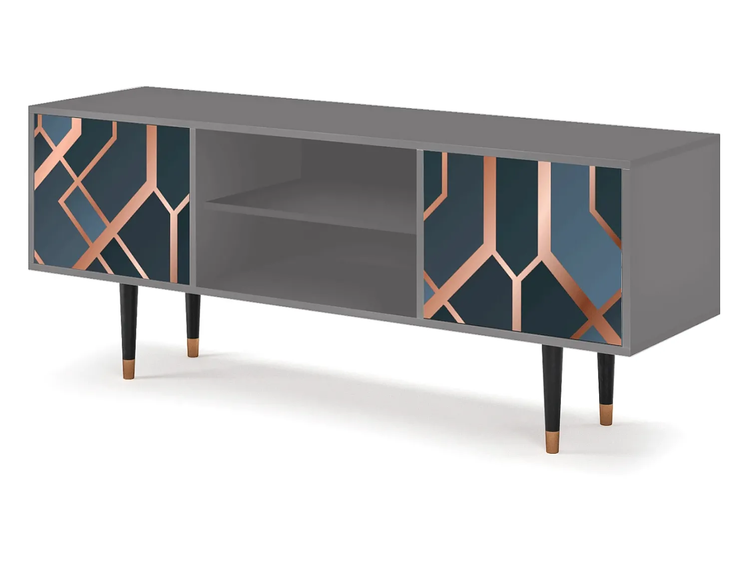 Móvel De Tv* Mueble de TV - 170х69х48 cm - T2 - Ashy 1920', Cinza Cinzento