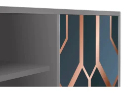 Móvel De Tv* Mueble de TV - 170х69х48 cm - T2 - Ashy 1920', Cinza Cinzento