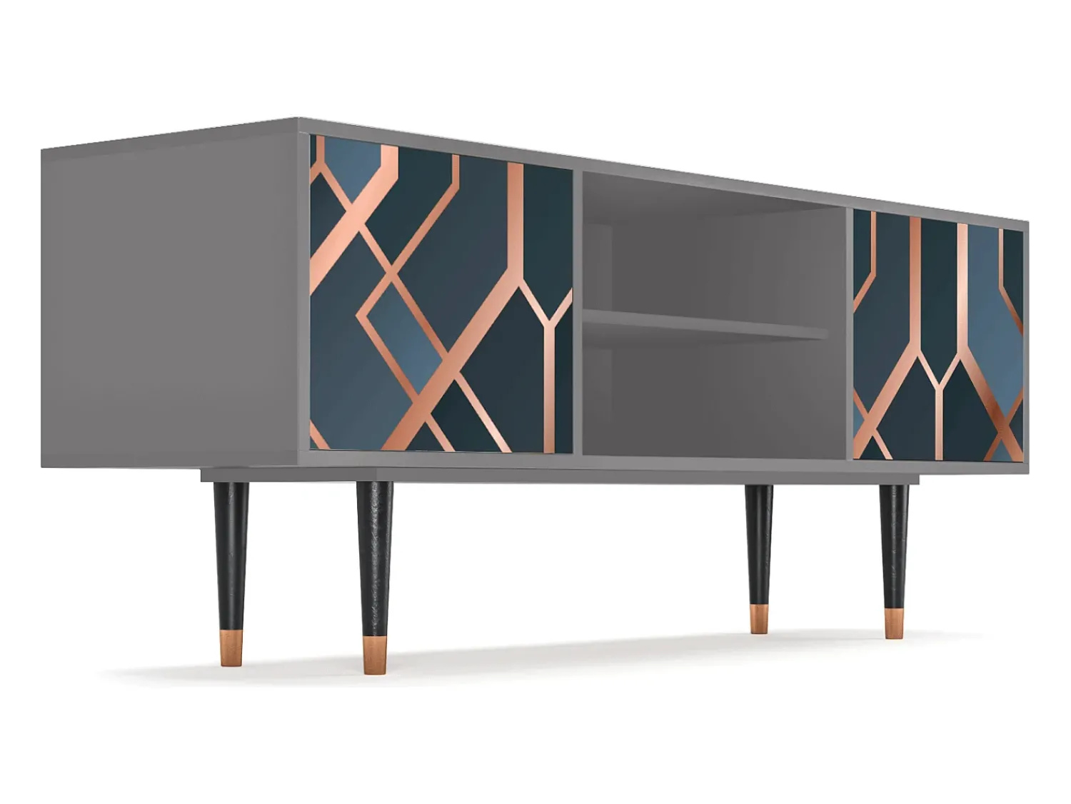 Móvel De Tv* Mueble de TV - 170х69х48 cm - T2 - Ashy 1920', Cinza Cinzento