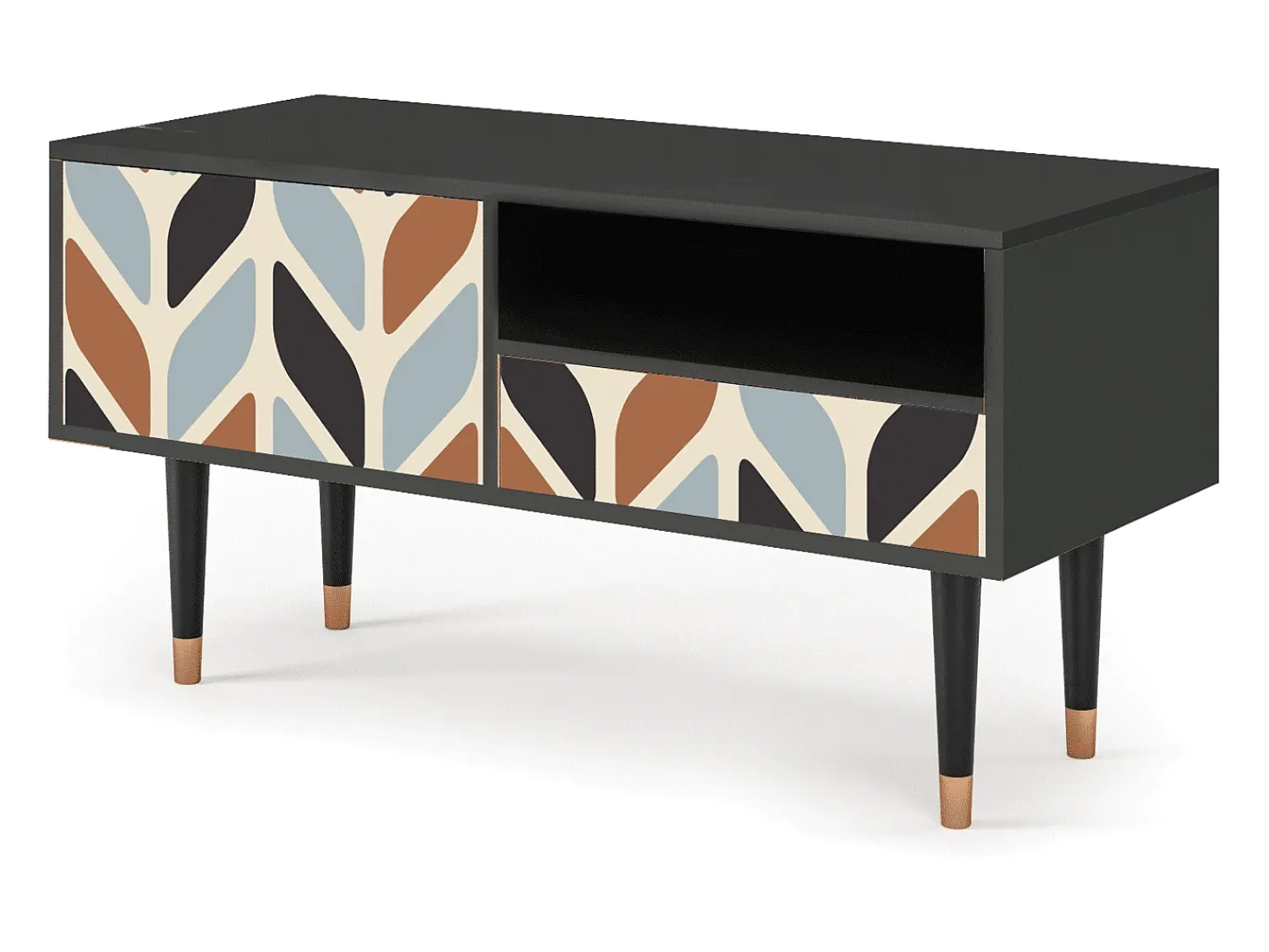 Mueble de TV - 115х59х48 cm - T3 - Beige Laure, Antracite^ Móvel De Tv