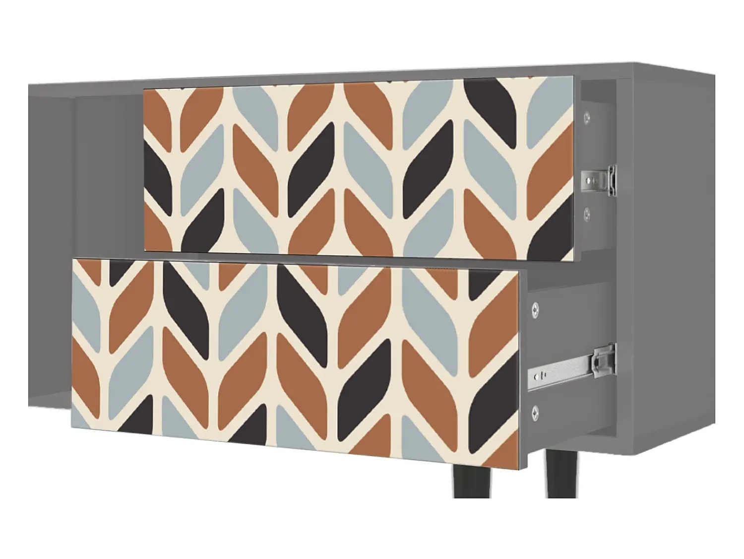 Outlet Mueble de TV - 170х69х48 cm - T1 - Beige Laure, Cinza Cinzento