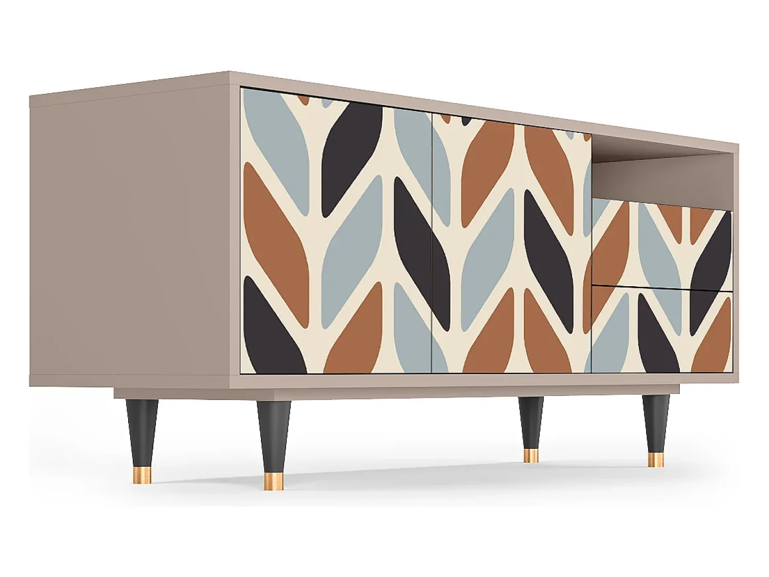 Móvel De Tv| Mueble de TV - 125х56х41 cm - T7 - Beige Laure, Latte Bege