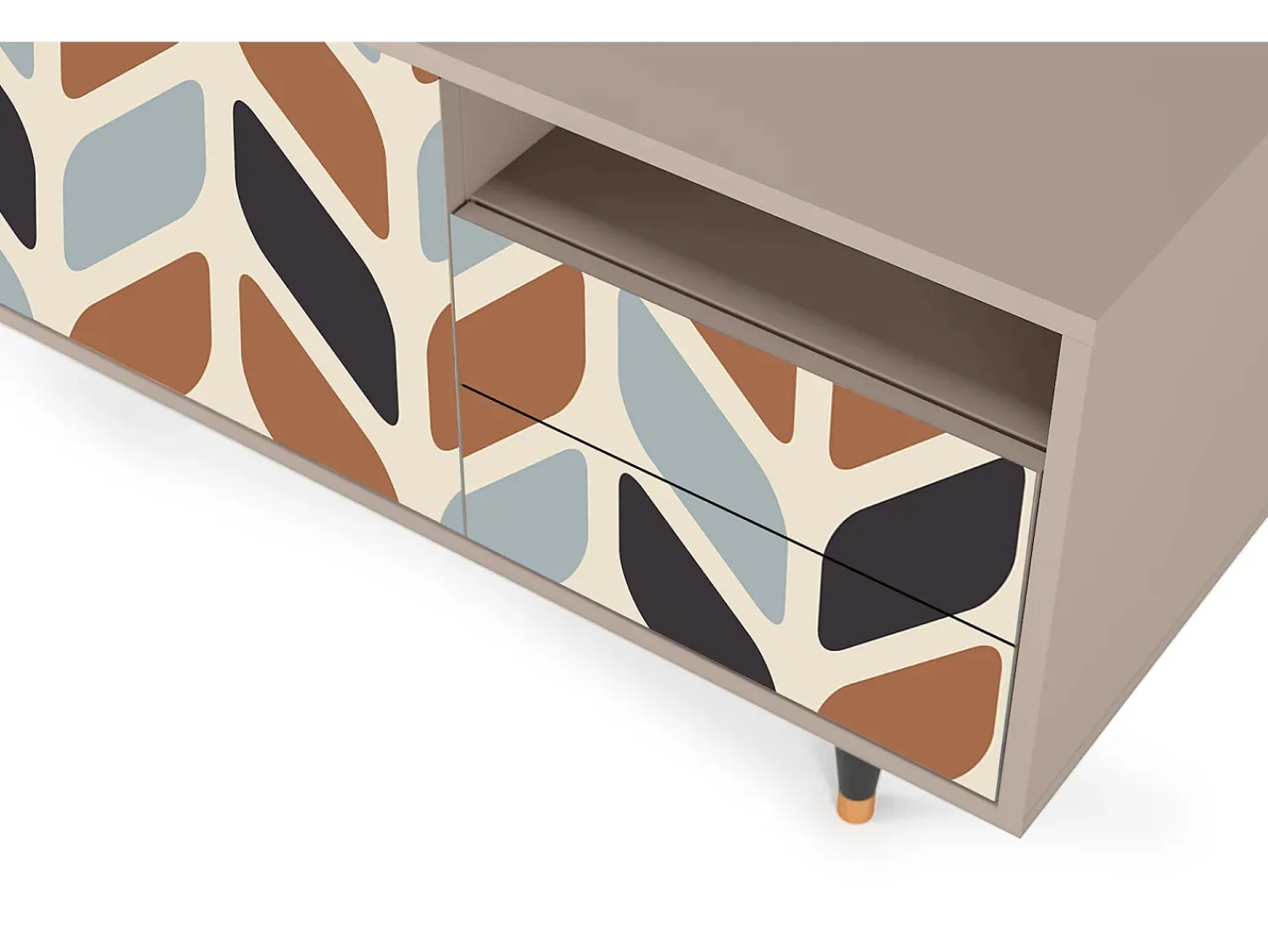 Móvel De Tv| Mueble de TV - 125х56х41 cm - T7 - Beige Laure, Latte Bege