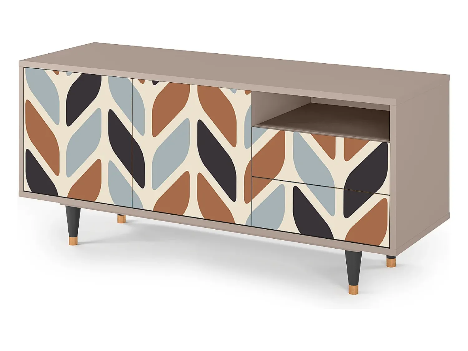Móvel De Tv| Mueble de TV - 125х56х41 cm - T7 - Beige Laure, Latte Bege