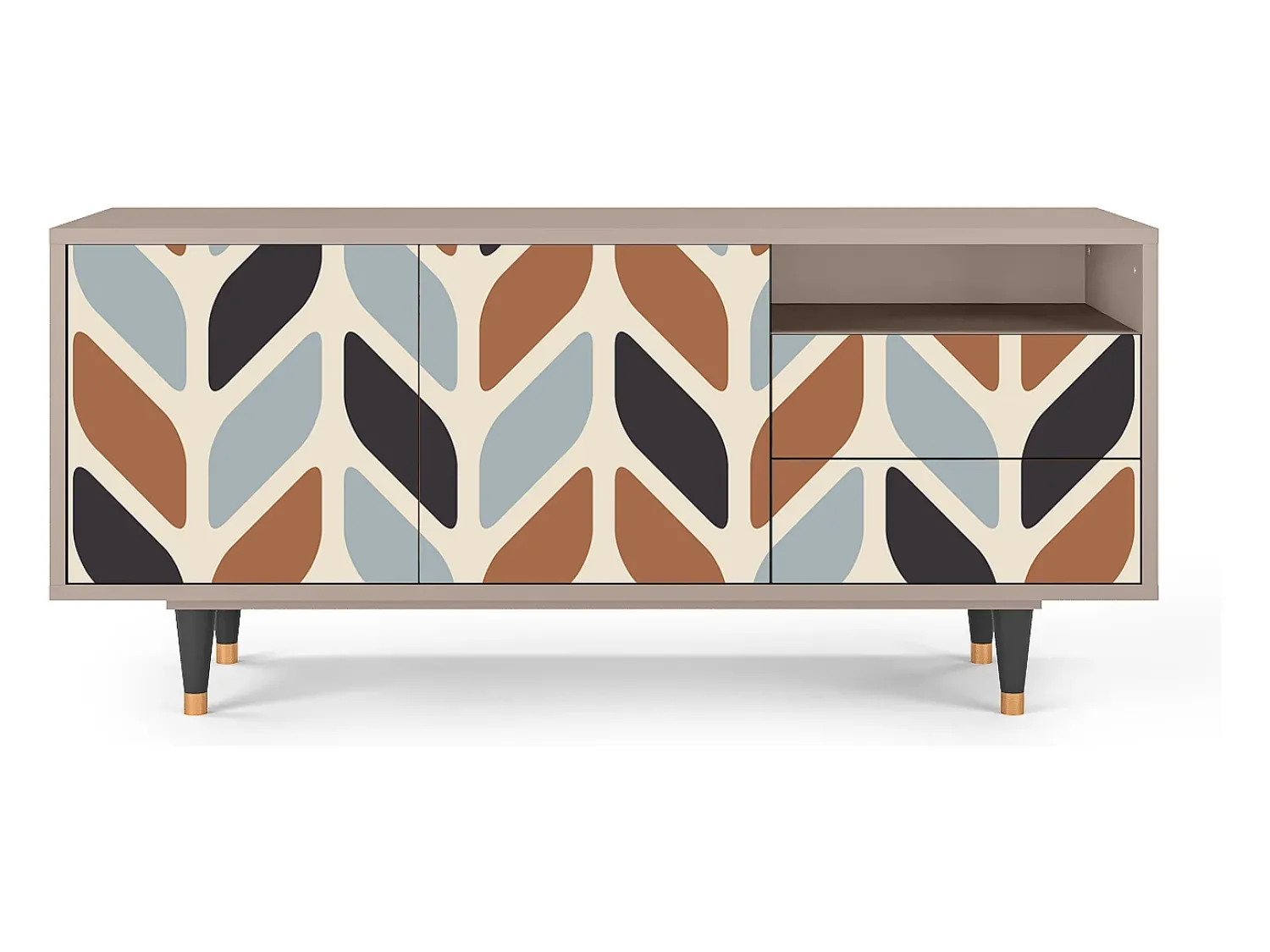 Móvel De Tv| Mueble de TV - 125х56х41 cm - T7 - Beige Laure, Latte Bege