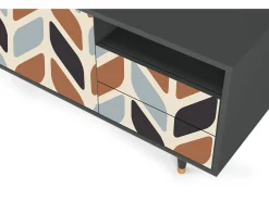 Móvel De Tv* Mueble de TV - 125х56х41 cm - T7 - Beige Laure, Antracite Cinza antracite
