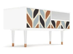 Móvel De Tv* Mueble de TV - 115х59х48 cm - T3 - Beige Laure, Branco Bege