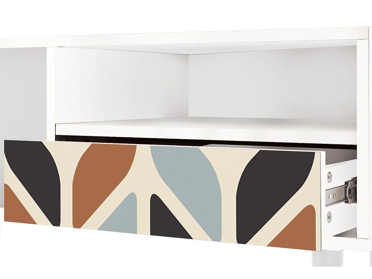 Móvel De Tv* Mueble de TV - 115х59х48 cm - T3 - Beige Laure, Branco Bege