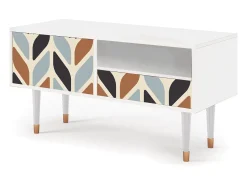 Móvel De Tv* Mueble de TV - 115х59х48 cm - T3 - Beige Laure, Branco Bege