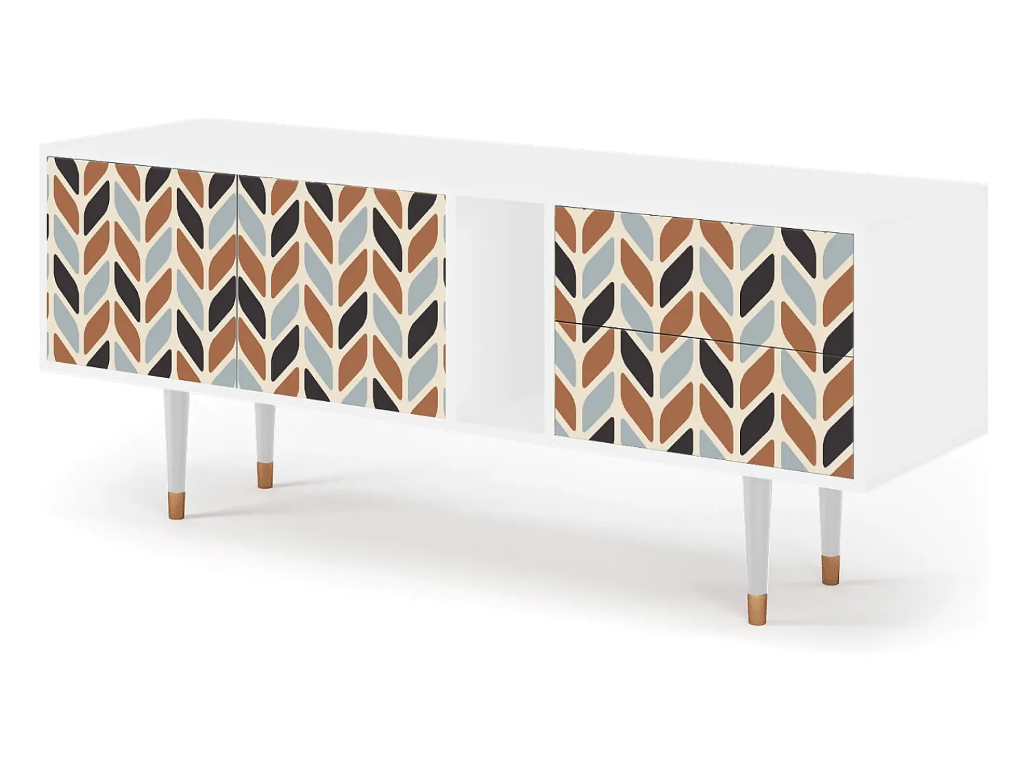Outlet Mueble de TV - 170х69х48 cm - T1 - Beige Laure, Branco Bege