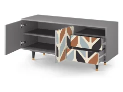 Mueble de TV - 125х56х41 cm - T7 - Beige Laure, Cinza^ Móvel De Tv