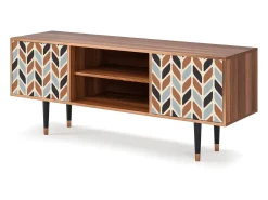 Discount Mueble de TV - 170х69х48 cm - T2 - Beige Laure, Nogueira Castanho
