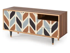 Móvel De Tv* Mueble de TV - 125х56х41 cm - T7 - Beige Laure, Nogueira Castanho