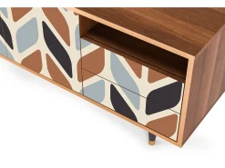 Móvel De Tv* Mueble de TV - 125х56х41 cm - T7 - Beige Laure, Nogueira Castanho