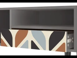 Mueble de TV - 115х59х48 cm - T3 - Beige Laure, Cinza^ Móvel De Tv