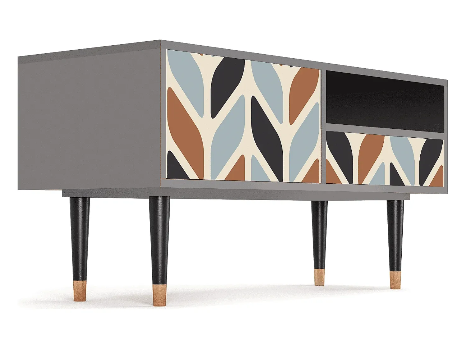Mueble de TV - 115х59х48 cm - T3 - Beige Laure, Cinza^ Móvel De Tv