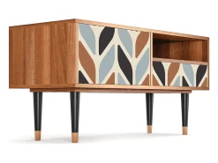 Móvel De Tv* Mueble de TV - 115х59х48 cm - T3 - Beige Laure, Nogueira Castanho